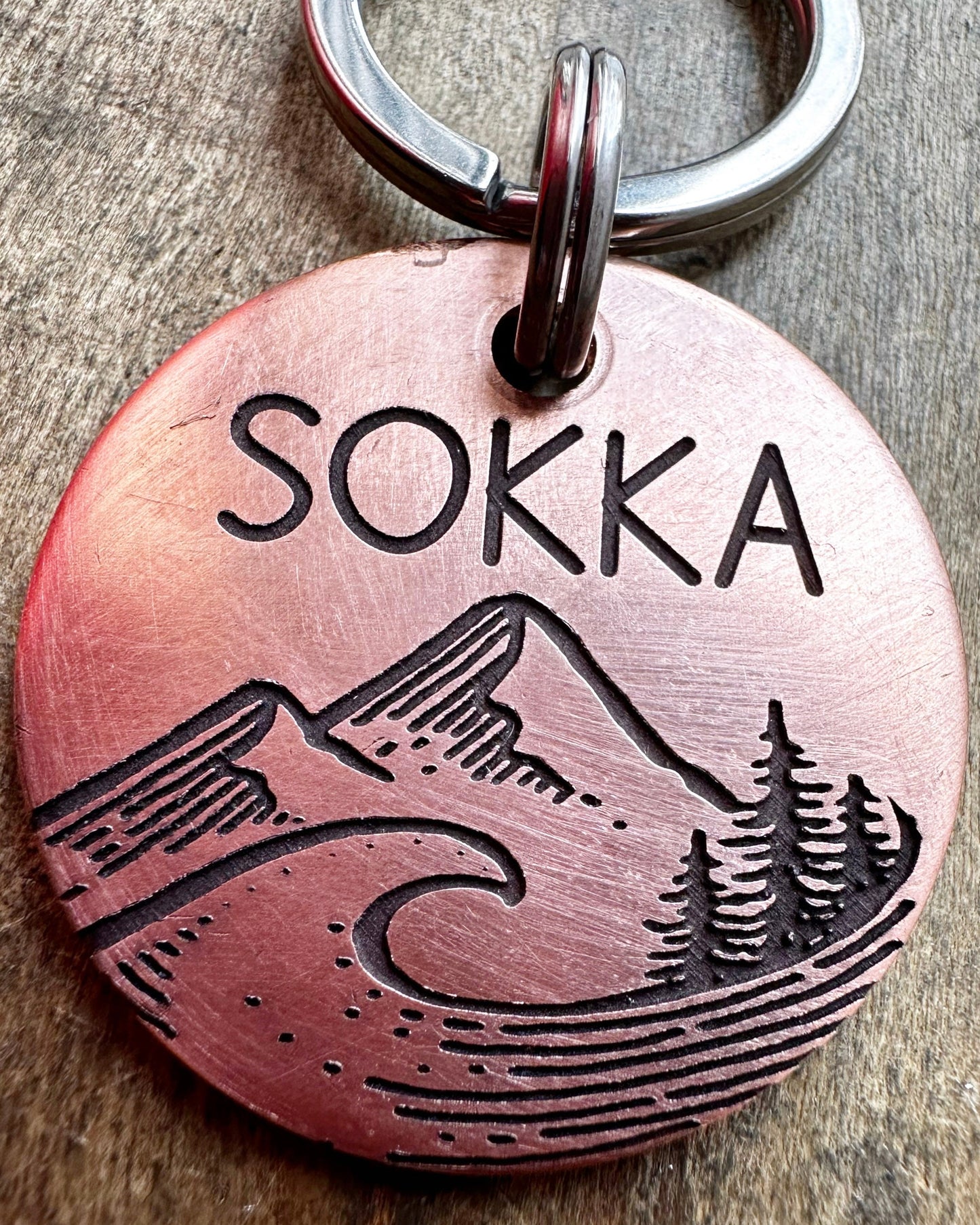 Dog ID Tag Pet ID Tag Personalized Dog Tag Custom Dog Tag Engraved Pet Tag Name Tag for Dog Collar ID Tag Metal Dog Tag Cute Mountain Tag