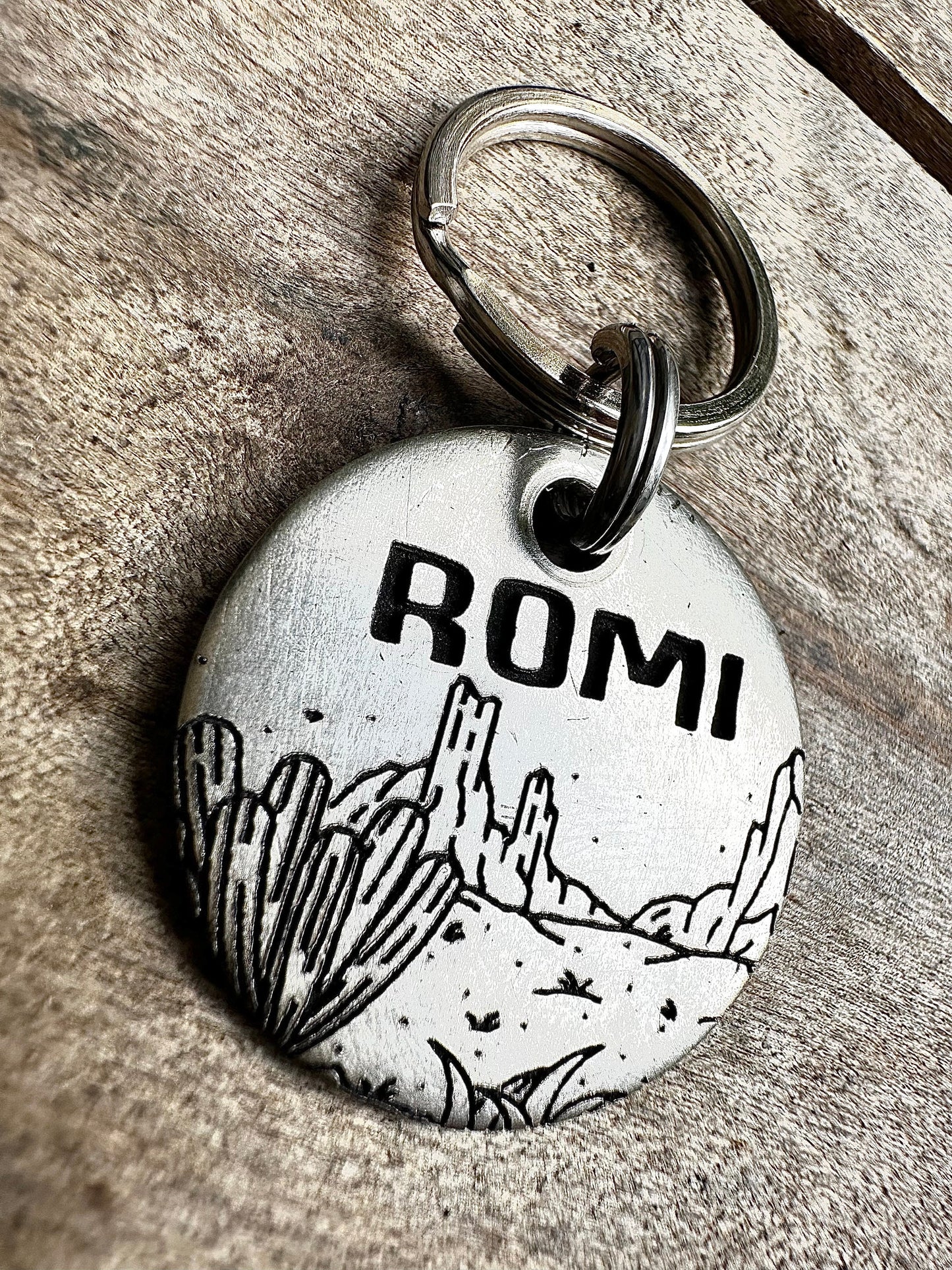 Dog ID Tag Pet ID Tag Personalized Dog Tag Custom Dog Tag Engraved Pet Tag Name Tag for Dog Collar ID Tag Metal Dog Tag Cute Mountain Tag
