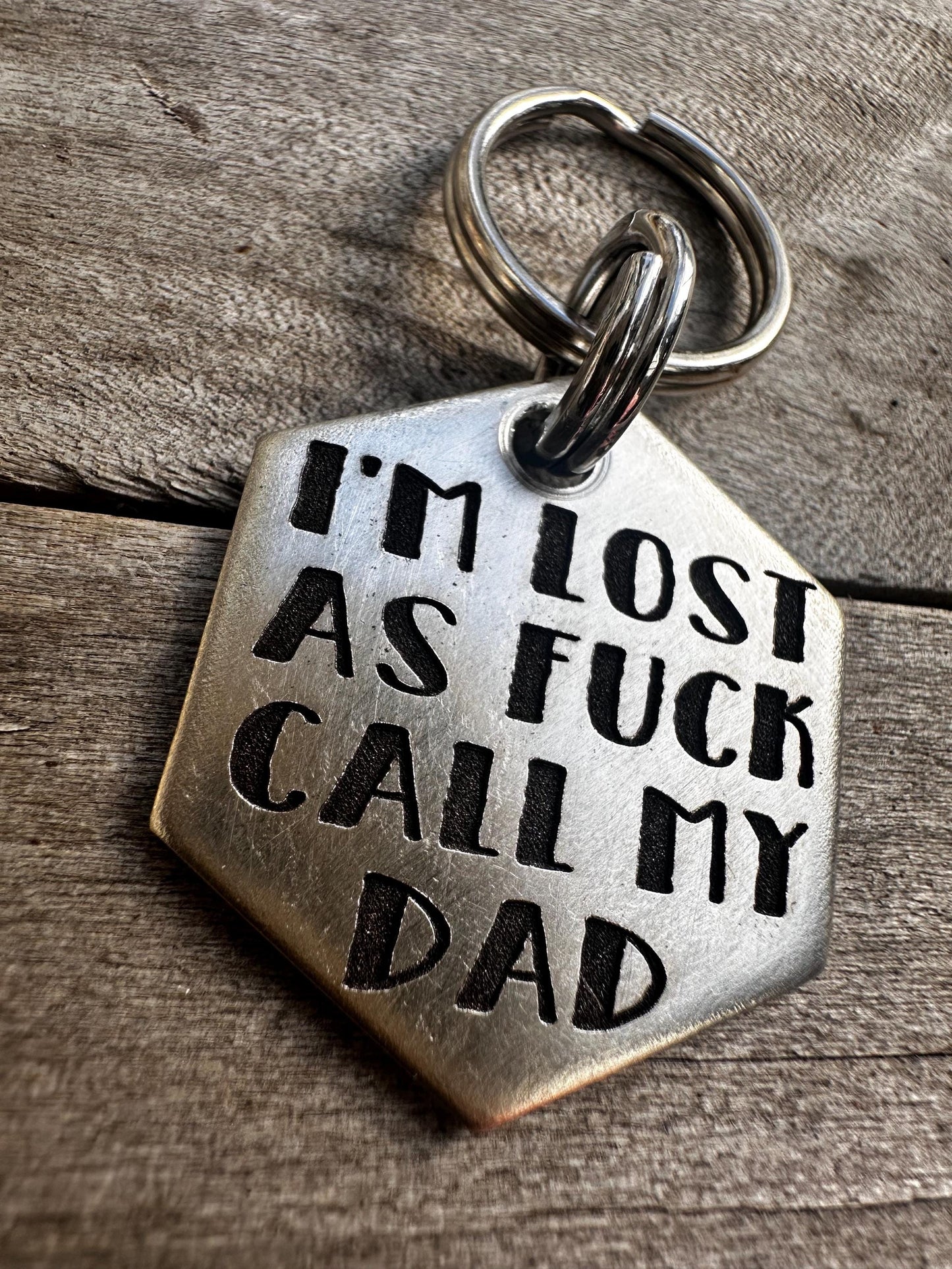 Dog Tag, Dog Collar Tag, Personalized Cat Tag, call my dad dog tag, Cat ID Tag, Dog ID Tag, Dog Name Tag, Engraved Pet Tag,Lost AF dog tag