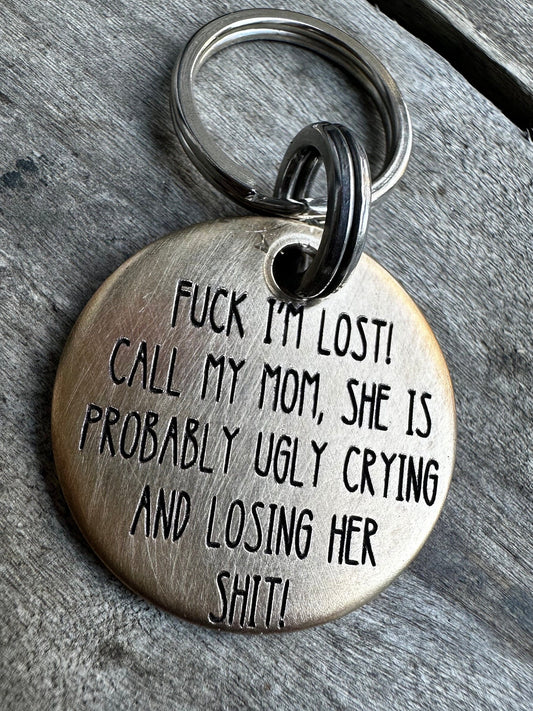 Dog Tag, Dog Collar Tag, Personalized Cat Tag, Custom Cat Collar Tag, Cat ID Tag, Dog ID Tag, Dog Name Tag, Engraved Pet Tag,Losing Shit Dog