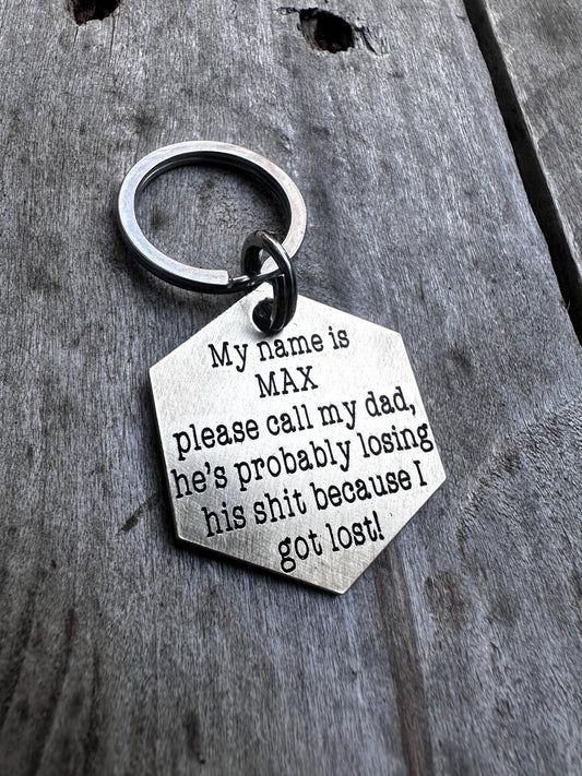 Personalized Dog Tag - Custom Engraved Pet ID Tag - Durable Metal Dog Collar Tag - Gift for Dog Lovers - Fast Shipping - Dad Dog Tag