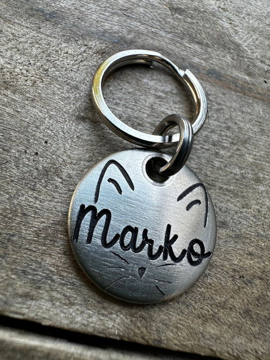 Cute Cat Tag, Cat Pet Id Tag, Cat ID Tag, Id Cat Tag, Kitten Tag, Cute Kitten Tag, Kitty Cat Tag, Collar Tag, Cat Collar Tag, Custom Cat Tag
