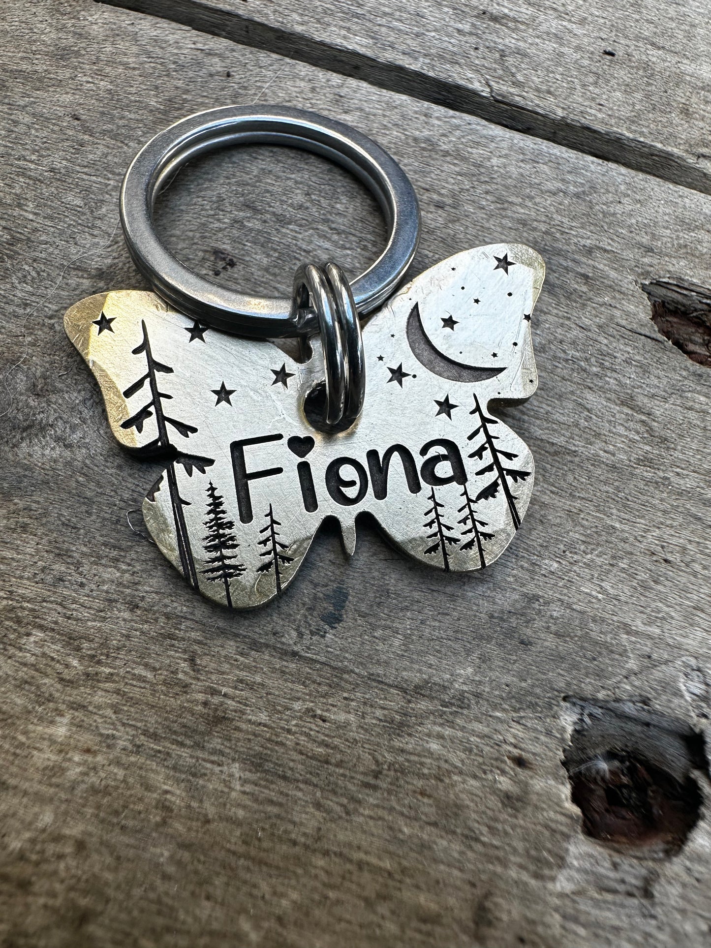 Dog ID Tag Pet ID Tag Personalized Dog Tag Custom Dog Tag Engraved Pet Tag Name Tag for Dog Collar ID Tag Metal Dog Tag Cute butterfly