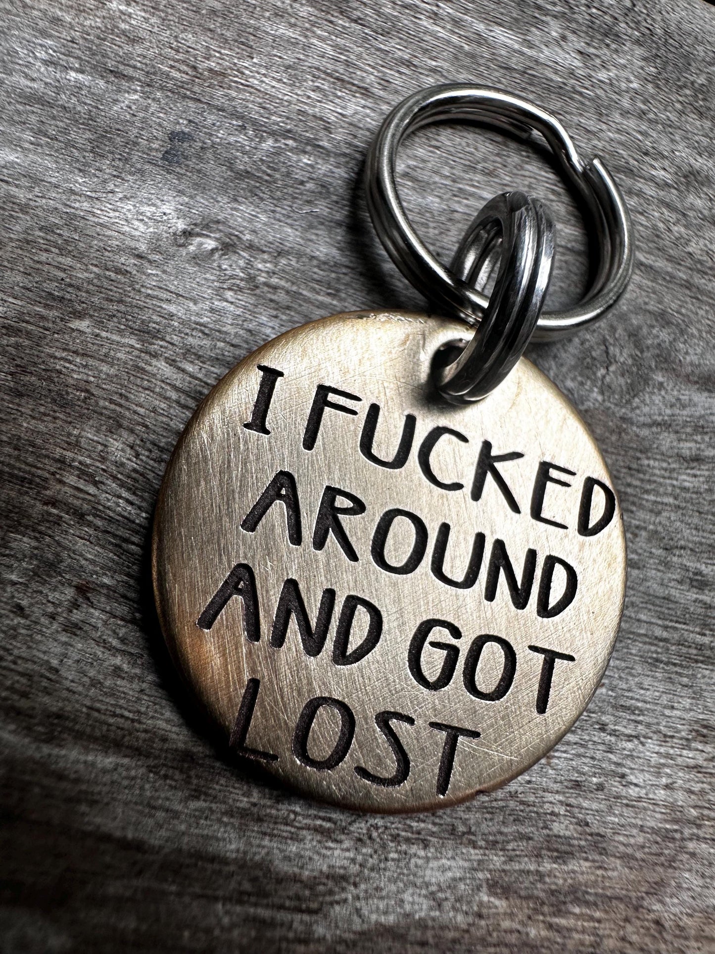 Dog Tag, Dog Collar Tag, engraved  dog Tag, Custom Cat Collar Tag, Cat ID Tag, Dog ID Tag, Dog Tag Name, fucked around Pet Tag,Cat Name Tag