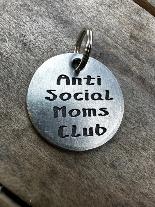 Anti Social Moms Club Key Chain, Funny Key Chain, Mom Keychain, Best Friends Key Chain,Best friends gift, keychain, funny mom keychain