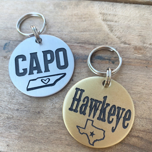 Dog Tag, Dog Collar Tag, Personalized Cat Tag, Custom Cat Collar Tag, Cat ID Tag, Dog ID Tag, Dog Name Tag, Engraved Pet Tag,Texas Dog Tag