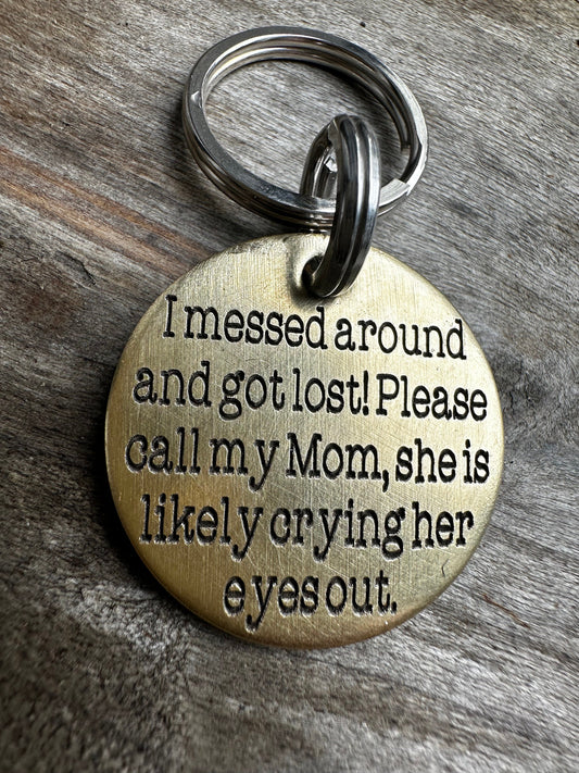 Dog Tag, Dog Collar Tag, Personalized Cat Tag, Custom Cat Collar Tag, Cat ID Tag, Dog ID Tag, Dog Name Tag, Engraved Pet Tag,ugly crying tag