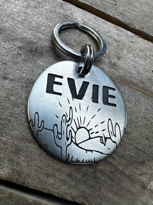 Pet Id Tag, Dog ID Tag, Dog Tag,Dog, Cat, Cat ID Tag, Cat Tag,cactus Dog Tag, Desert Dog Tag